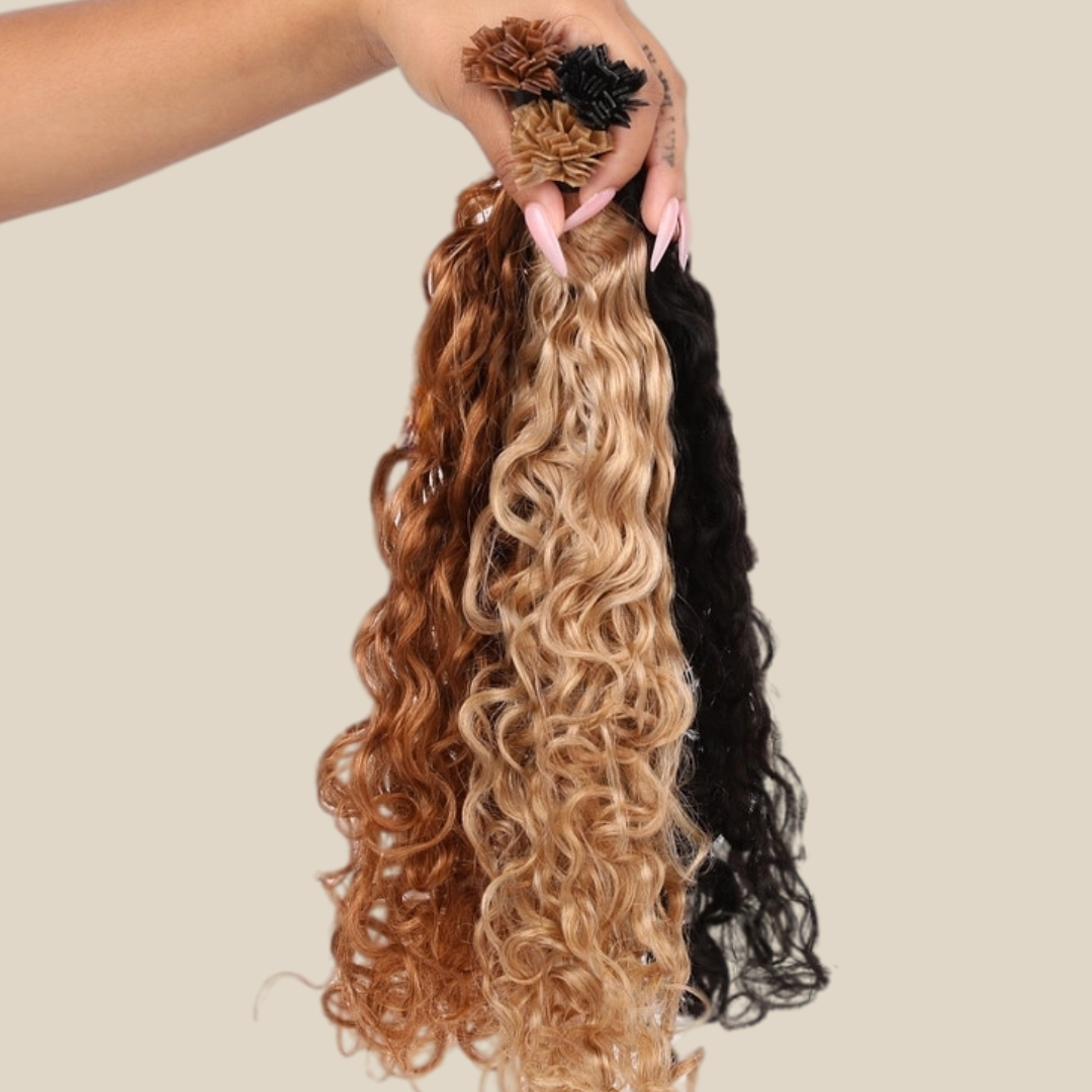 Curly Microlink i-Tip Human Hair Extensions – BelH Ext.