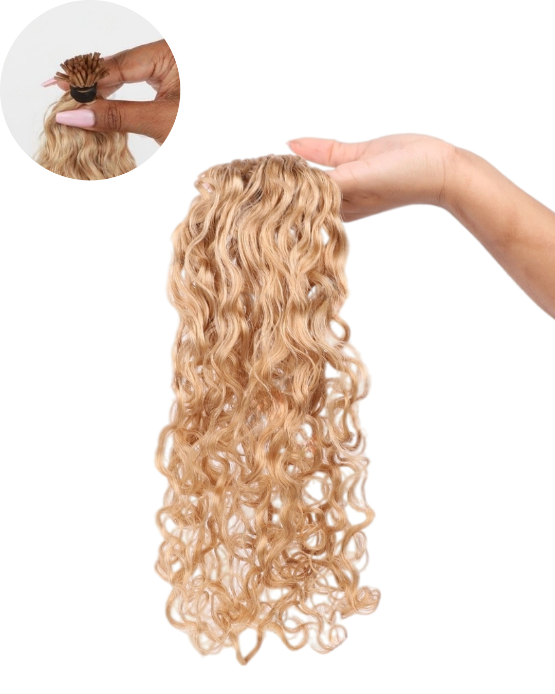 22" Beach Wavy I-tip #27 Honey Blonde