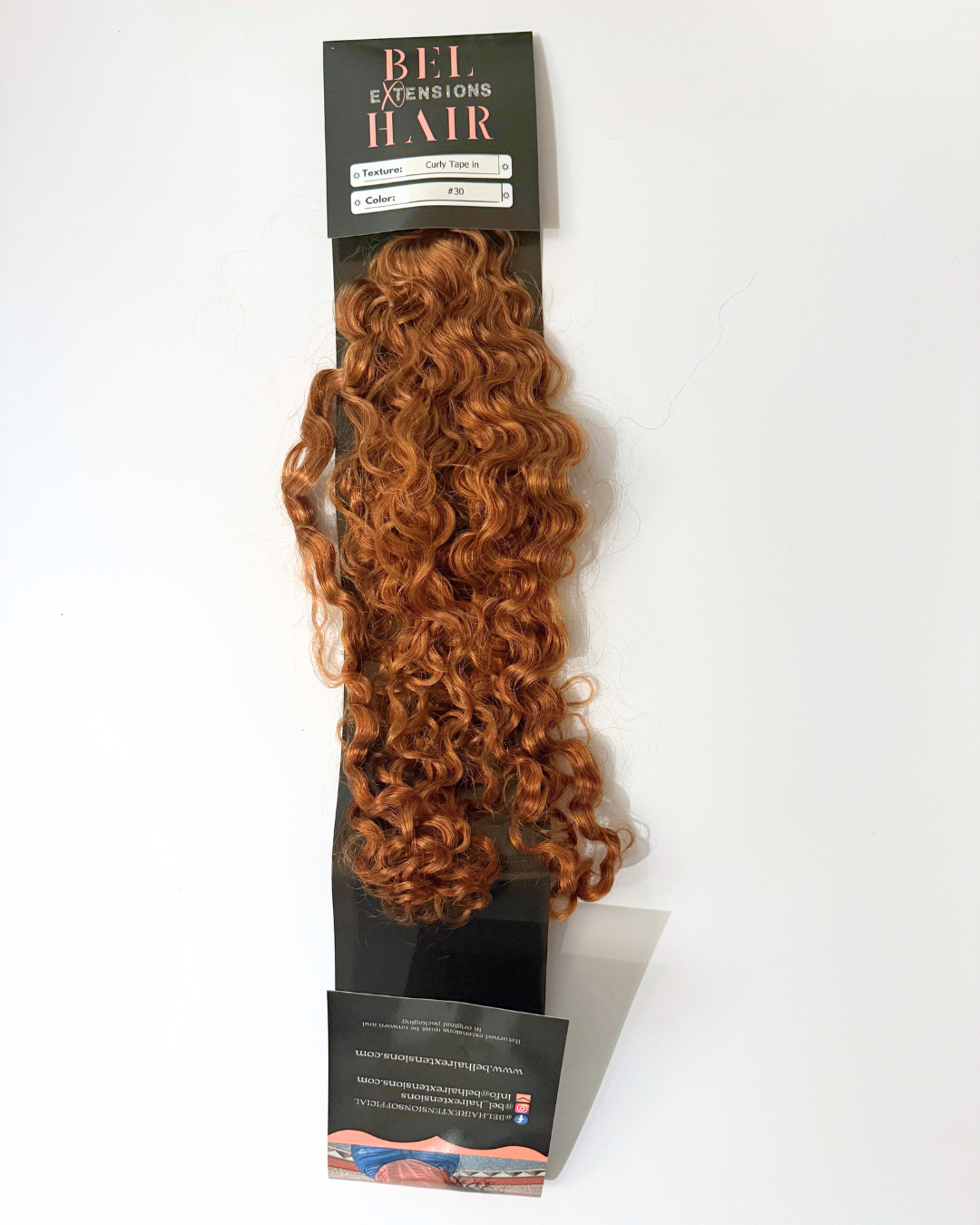 22" Ginger Curly Tape-ins