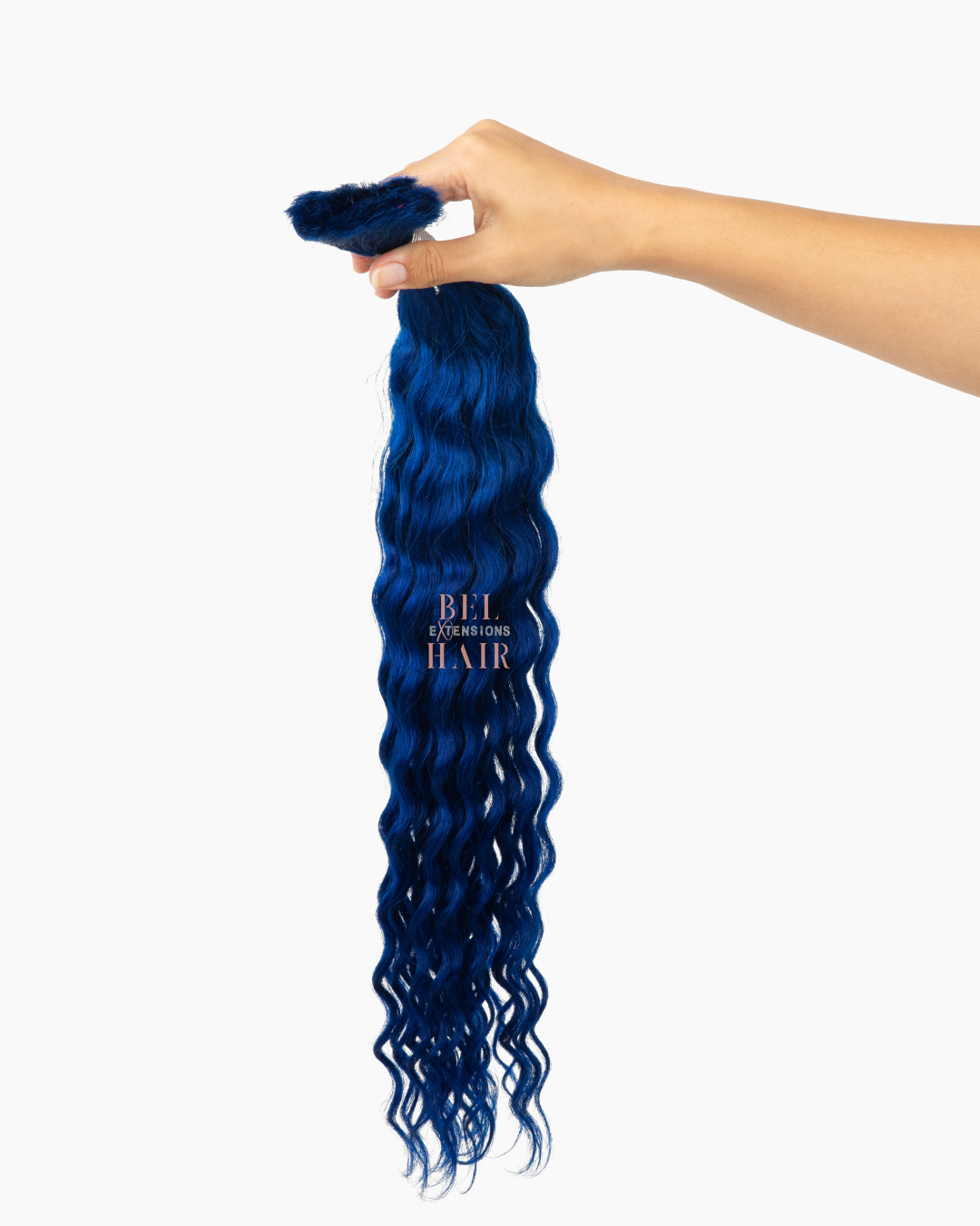 curly blue boho human braiding hair