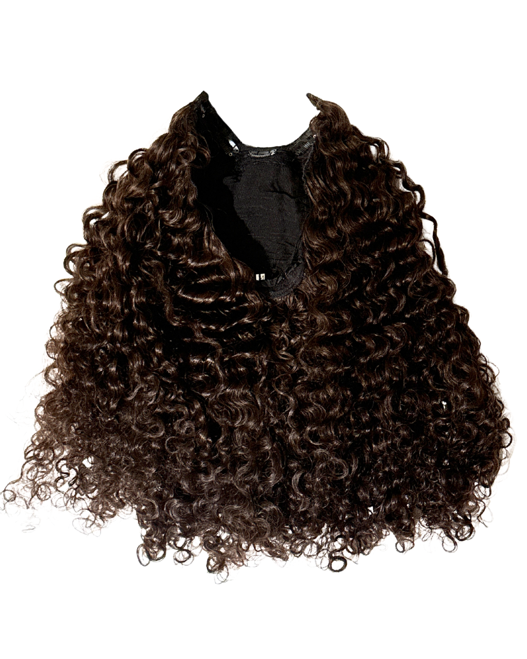 Custom 24" 300g U-Part Wig Island Curly - Darkest Brown; SALE