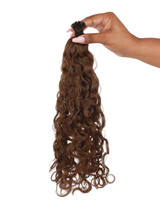 18" Beach Wavy I-tip Medium Brown #4