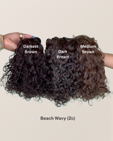 Beach Wavy Bougie Clip-In Set — Dark Brown #2, 26"